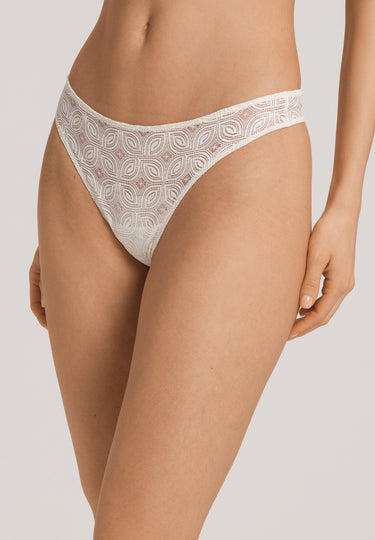 Ruby Geometric Lace Thong | Misty White 70854-2123
